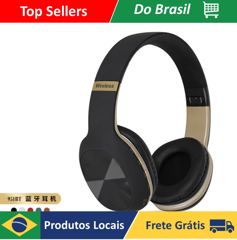 🎧 Fone de Ouvido 951BT – Som Potente e Conectividade Versátil! 🔥