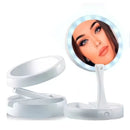 Espelho de maquiagem articulado com círculo de LED efeito Ring Light