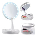 Espelho de maquiagem articulado com círculo de LED efeito Ring Light