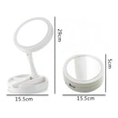Espelho de maquiagem articulado com círculo de LED efeito Ring Light