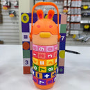 Garrafa De Água Infantil Interativa Educacional Co Números E Contas Garrafa Interativa De Contas Giratórias 360° 520ml
